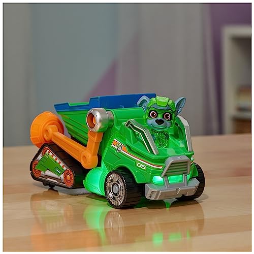 Paw Patrol: The Mighty Movie Toy Recycling Lorry with Rocky Mighty Pups Action Figure - Lights, Sounds & Interactive Play (6067508)