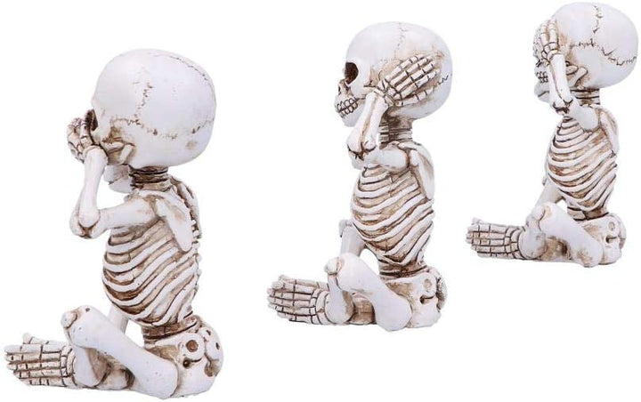 Nemesis Now See No, Hear No, Speak No Evil Skellywag Skeleton Figurines, Polyres