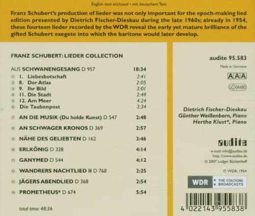 Schubert - Lieder Collection - Schwanangesang and others (Dietrich Fischer-Dieskau) [Audio CD]