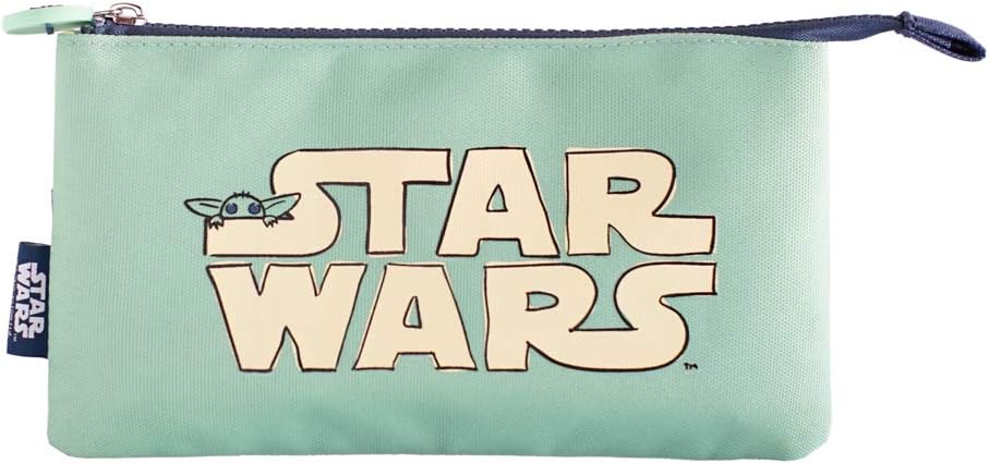 Grupo Erik Star Wars The Mandalorian Pencil Case | 3 Compartments Kids Pencil Case I Cosmetic Case