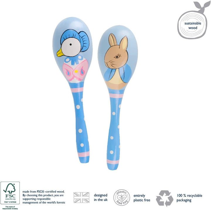 Orange Tree Toys Peter Rabbit Maraca Set Wooden Toy