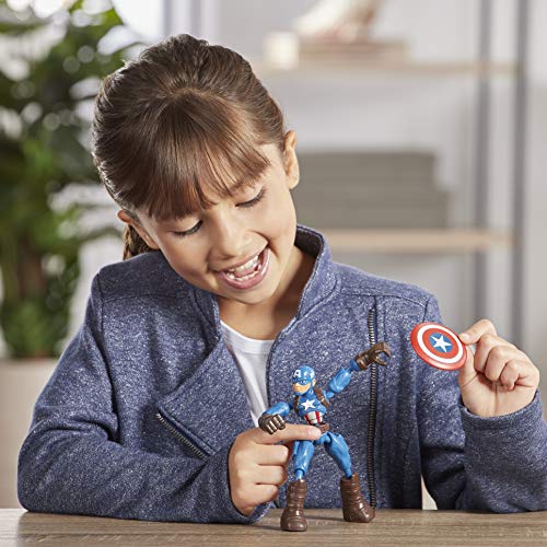 Juguete de acción Marvel Avengers Bend And Flex, figura flexible del Capitán América de 15 cm