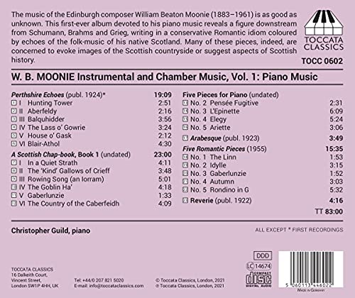 Moonie: Vol.1 Piano Music [Christopher Guild] [Toccata Classics: TOCC 0602] [Audio CD]