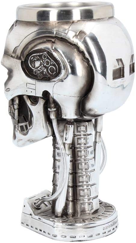 Nemesis Now Terminator Head Goblet 17cm Silver, Resin w/Stainless Steel Insert, 1 Count (Pack of 1)