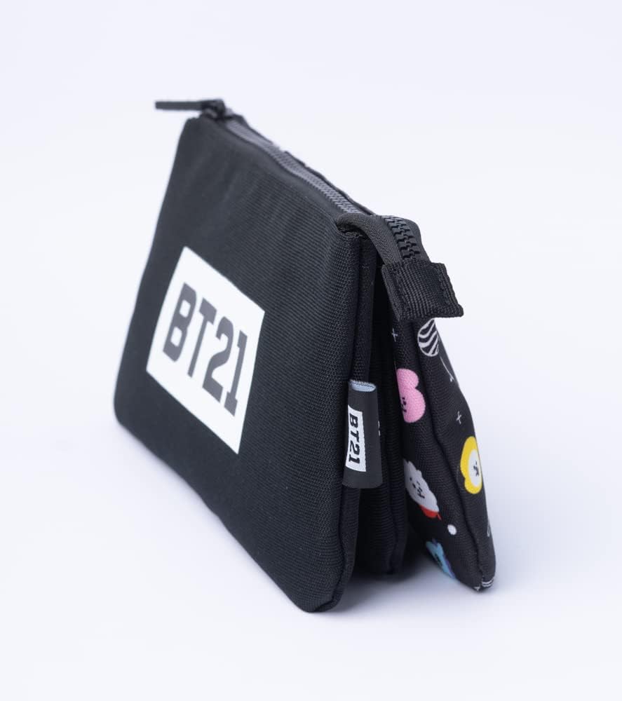 Grupo Erik BT21 Pencil Case - Cool Collection - Large Pencil Case - Triple Pocket Pencil Case