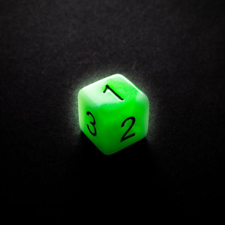 Glow Series Toxic Stones RPG Dice Set | Set of 7 Glow-in-The-Dark Dice in a Vari