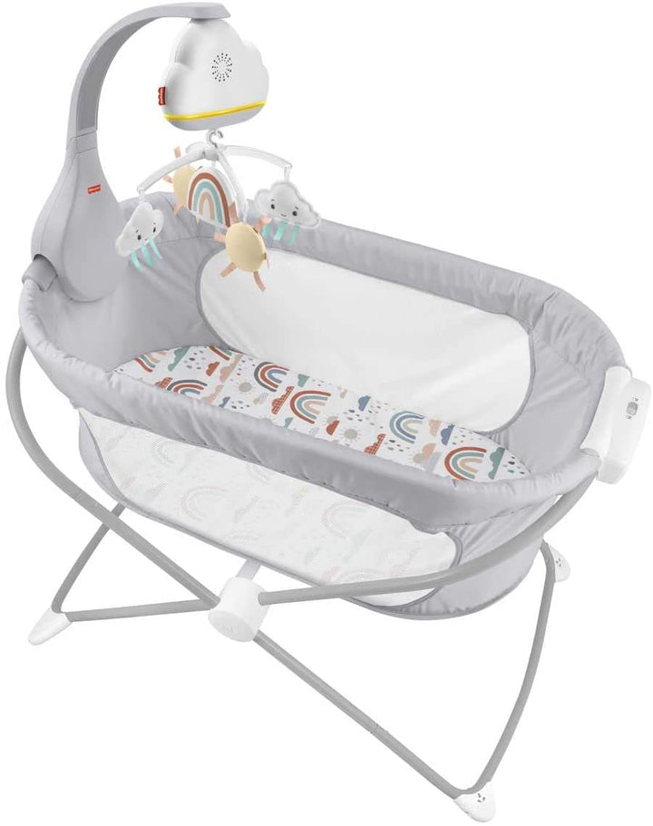 Fisher-Price Rainbow Showers Bassinet to Bedside Mobile, Tabletop Soother