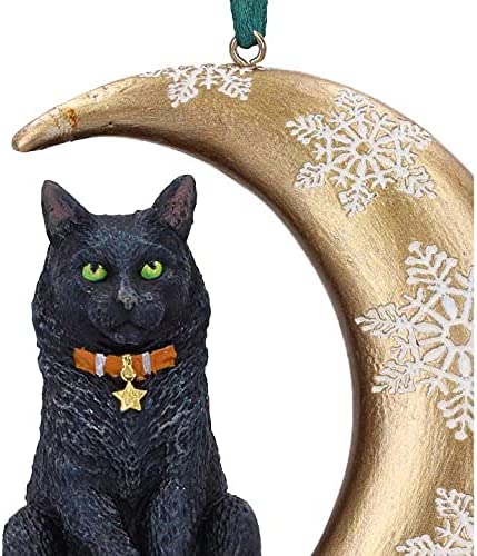 Nemesis Now Moon Cat Hanging Ornament (LP) 9cm, Gold