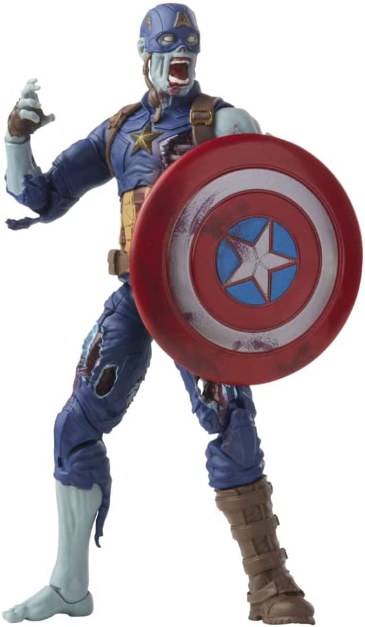 Marvel Legends Series 6-inch Scale Action Figure Toy Zombie Captain America, Premium Design, 1 Figure, and 1 Accessory Multicolor, F0330