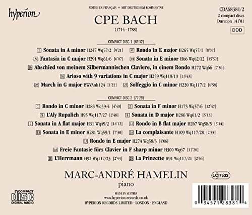 Marc-André Hamelin - Cpe Bach: Sonatas Rondos [Marc-André Hamelin] [Hyperion Records A68381/2] [Audio CD]