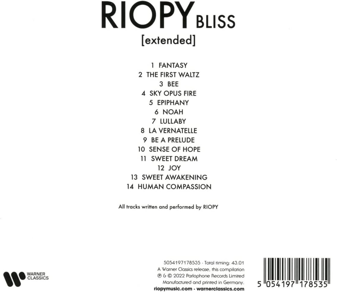 RIOPY - [extended] BLISS [Audio CD]