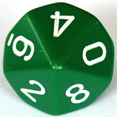 Chessex Polyhedral 7-Die Opaque Dice Set - Green with White