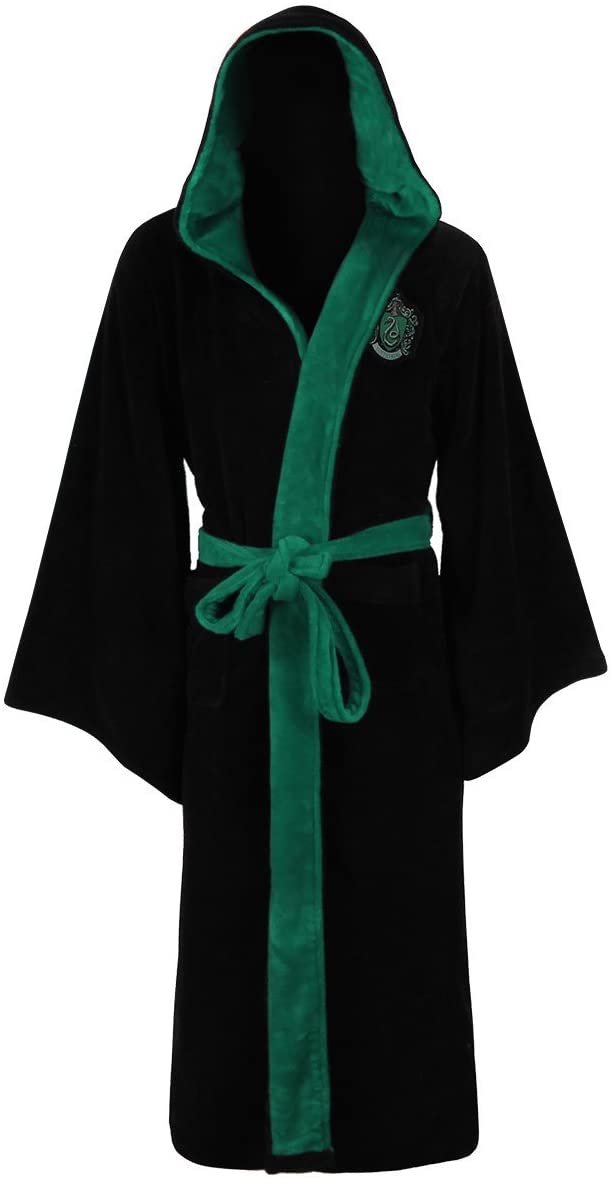 Groovy Slytherin Harry Potter Kapuzenbademantel, Polyester, Schwarz, Einheitsgröße