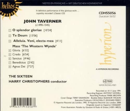 Taverner: Western Wynde Mass [Audio CD]