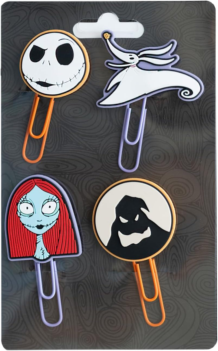 Grupo Erik The Nightmare Before Christmas Pack of 4 Paper Clips with Topper | Cute Bookmarks