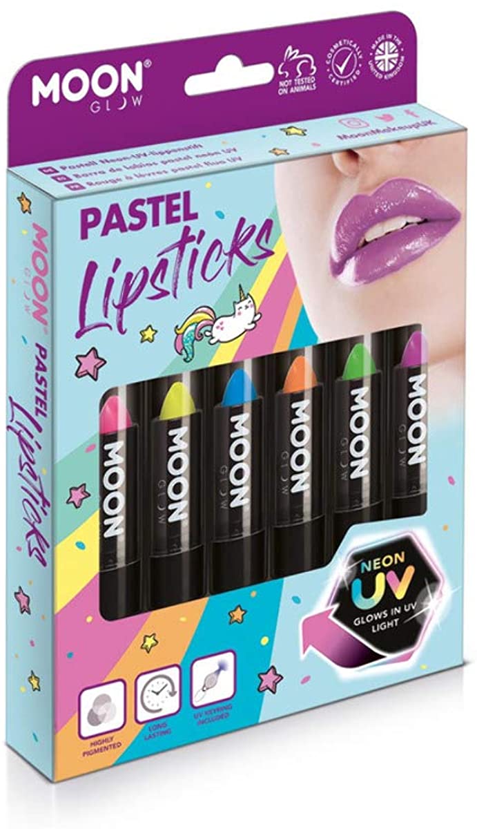 Moon Glow Pastell Neon UV Lippenstift sortiert