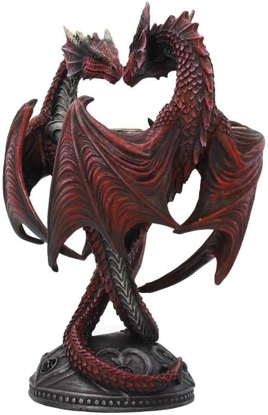 Nemesis Now Dragon Heart Anne Stokes Valentine's Edition Candle Holder 23cm Red,