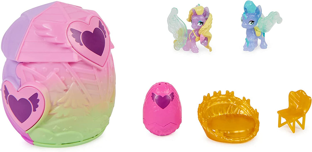 Hatchimals CollEGGtibles, Rainbow-Cation Family Hatchy Home-Spielset mit 3 Charakteren