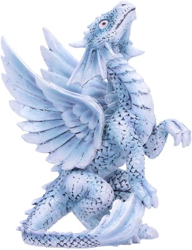 Nemesis Now Anne Stokes Age Small Silver Dragon Figurine, White, 11.5cm