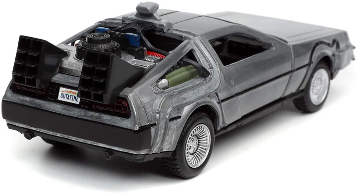 Jada Toys 253252017 Time Machine Back to The Future 1 Die-cast Car with Opening Doors 1:32 Scale Metallic Silver