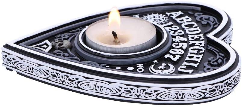 Nemesis Now Black and White Spirit Board Tea Light Holder, Polyresin