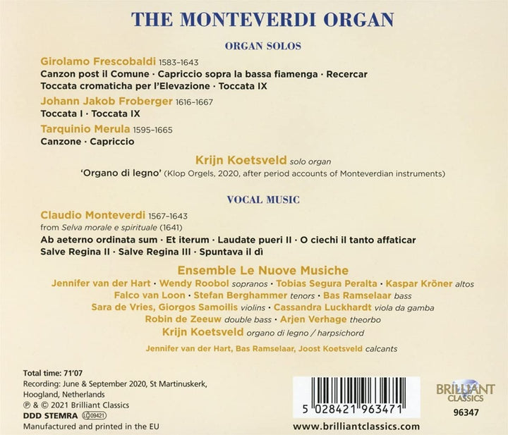 Krijn Koetsveld - The Monteverdi Organ [Audio CD]