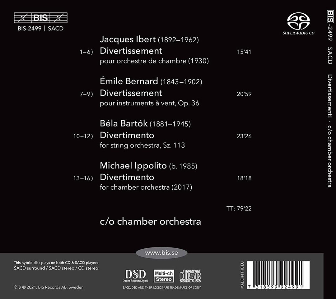 c/o chamber orchestra - Divertissement [c/o chamber orchestra] [Bis: BIS2499] [Audio CD]