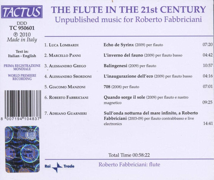 Fabbriciani, Roberto - Flute in the 21st Century [Audio CD]