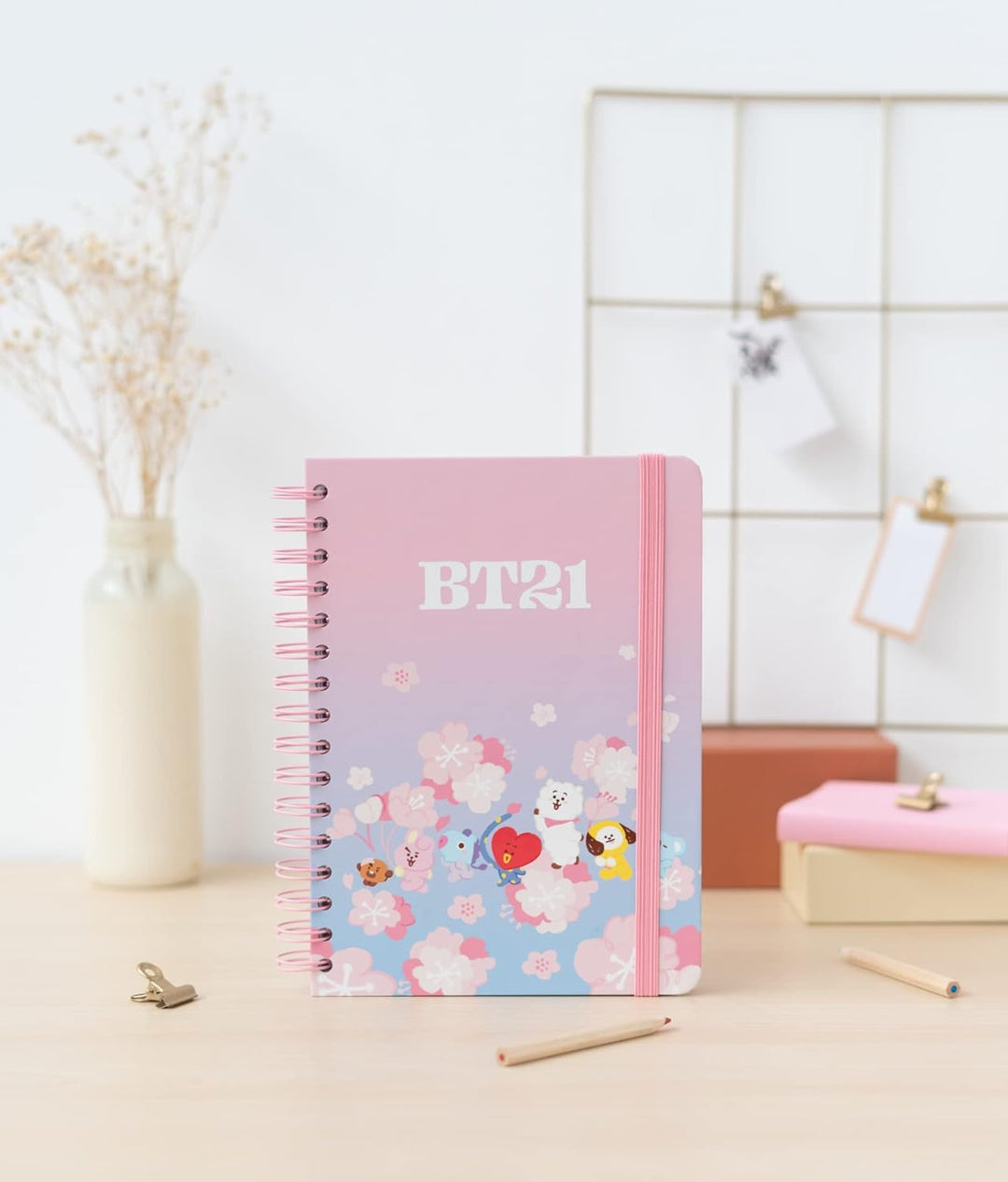 Grupo Erik BT21 Official Merchandise Cherry Blossom A5 Notebook|Bullet Journal