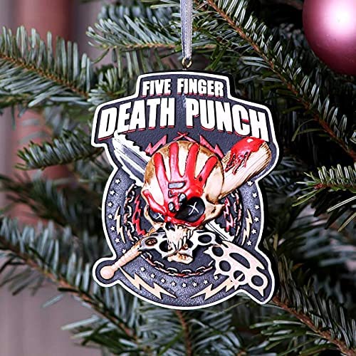 Nemesis Now Five Finger Death Punch Xmas Dec (002) 9.5cm, Red