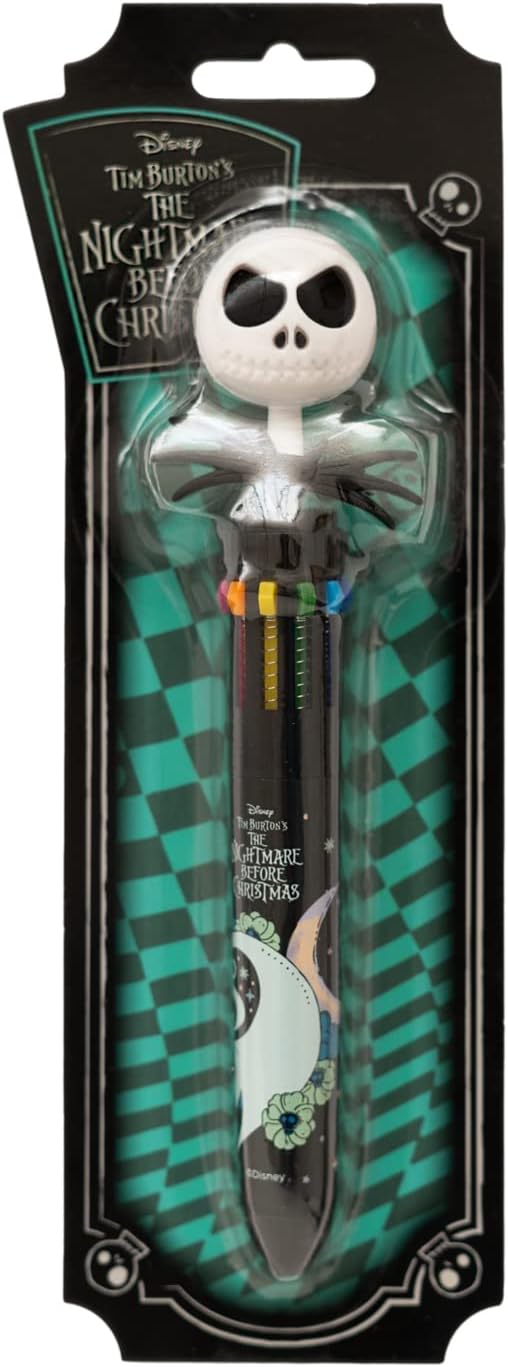 Grupo Erik Disney Tim Burton's The Nightmare Before Christmas Pen | 10 in 1 Ballpoint Pen with 3D Jack Skellington Topper