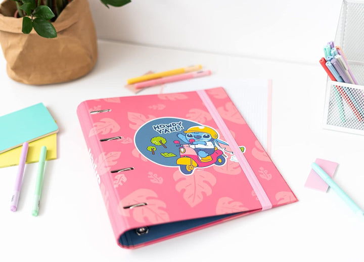 Grupo Erik Disney Stitch 4 Ring Binder - Premium A4 Folders Ring Binder - 10.6 x 12.6 Inch / 27 x 32 cm