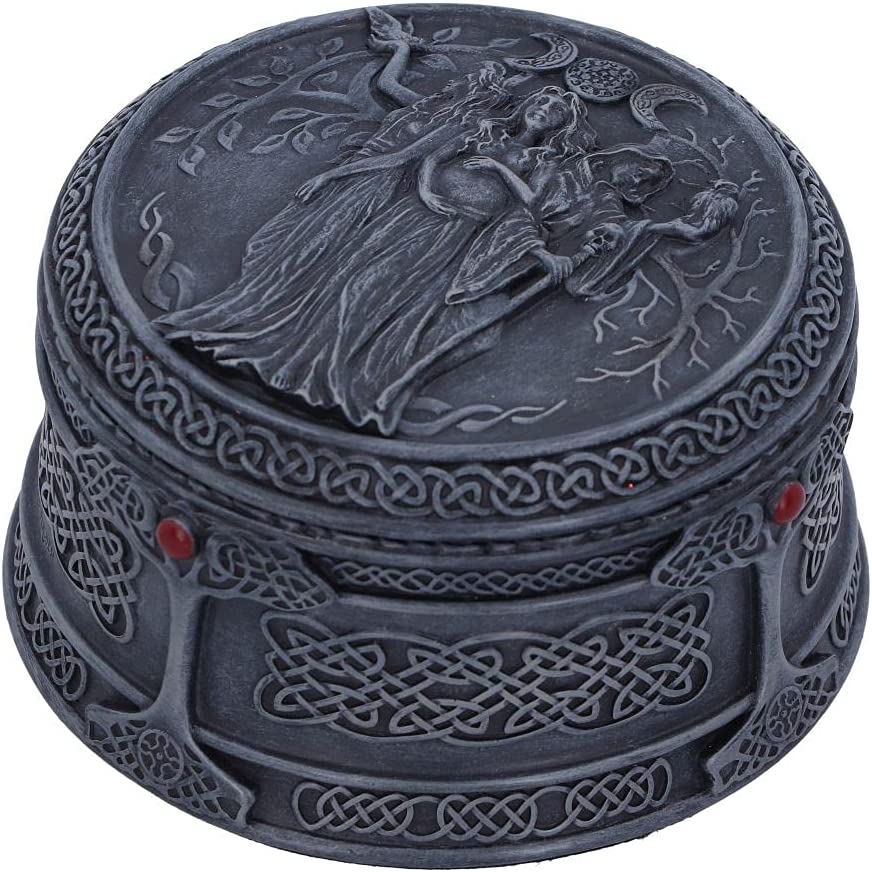 Nemesis Now Triple Goddess Box 9.5cm, Grey