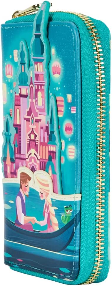 Loungefly Disney Tangled Rapunzel Castle Glow in the Dark Zip Around Wallet