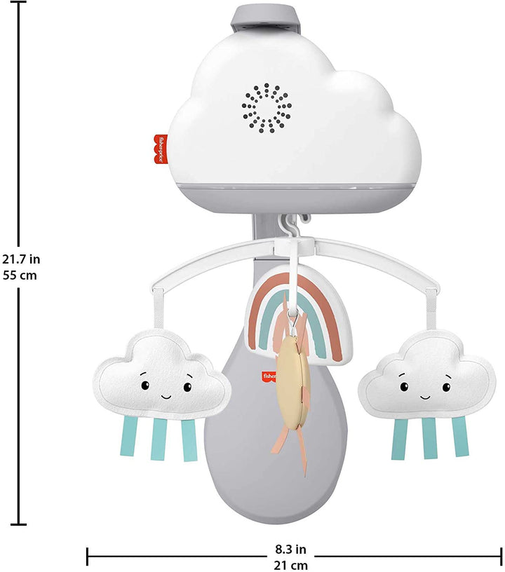 Fisher-Price Rainbow Showers Bassinet to Bedside Mobile, Tabletop Soother