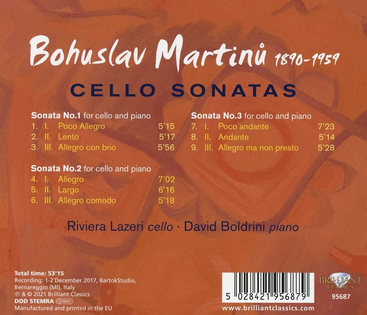 Martin: Cello Sonatas [Audio CD]