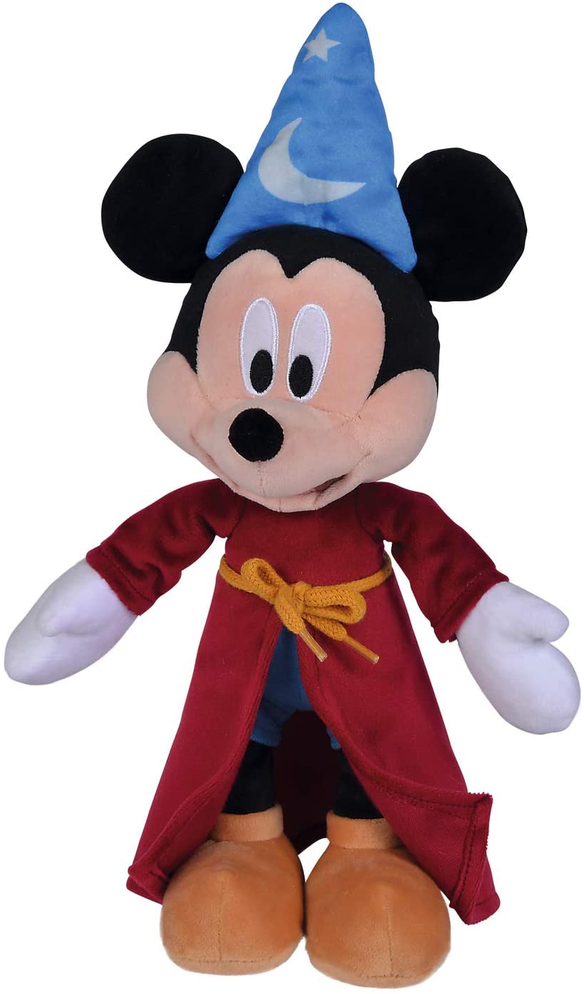 Simba 6315870222 Mickey Fantasy Plüschtier 25 cm, Hexenlehrlingskleid wie im Film, offizielle Disney-Lizenz für alle Altersgruppen, mehrfarbig