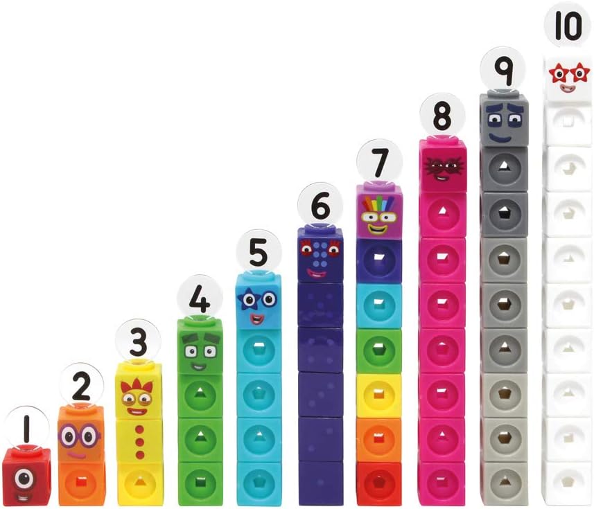 Learning Resources LSP0949-UK MathLink Cubes Numberblocks 1-10 Activity Set, Early Years Maths Learning, Build, Learn & Play in The Classroom & at Home.