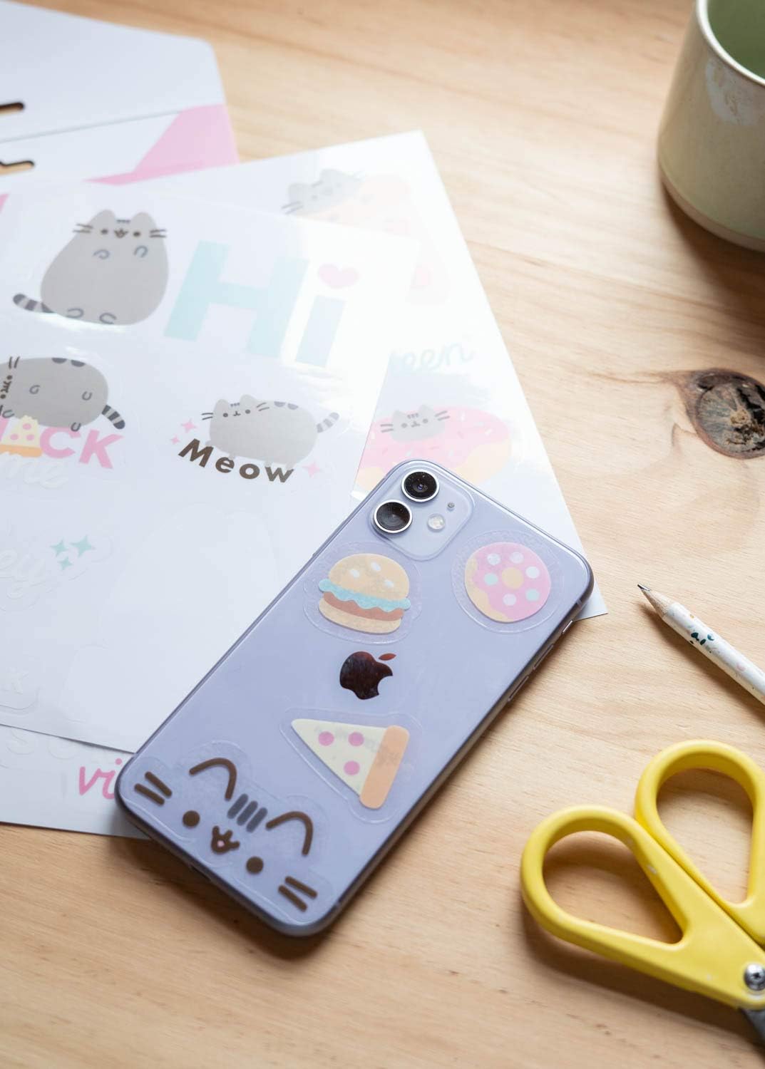 Pusheen Foodie Collection Stickers Gadget Decals - Waterproof and Reusable