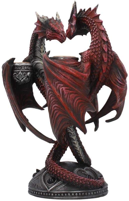 Nemesis Now Dragon Heart Anne Stokes Valentine's Edition Candle Holder 23cm Red,