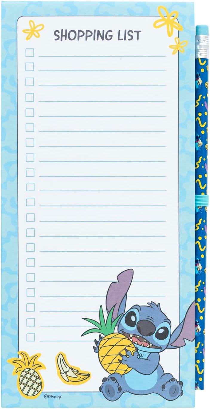 Grupo Erik Disney Stitch Magnetic Organiser | Magnetic Shopping List | 4 x 8 inches