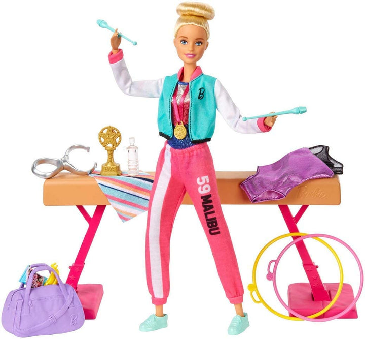 Barbie GJM72 Turnerin Spielset, Puppen mit Zubehör