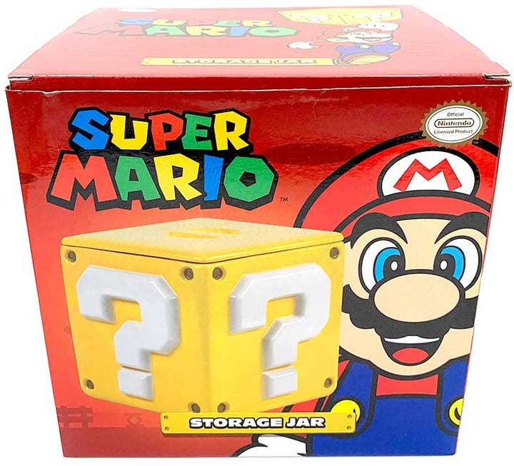 Super Mario Bros Question Mark Block Ceramic Storage Cookie Jar