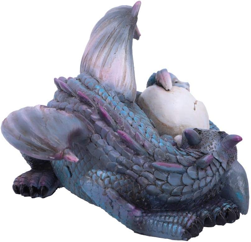 Nemesis Now U4940R0 Little Dream Blue Dragon and Hatchling Sleeping Figurine, Po