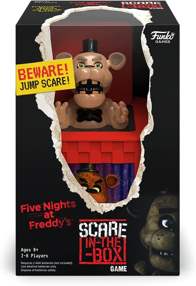 Funko Games Five Nights at Freddy's (FNAF) - Scare In the Box Game | Ages 8+ | 2-8 Players | Sound Effects and Pop-Up Action