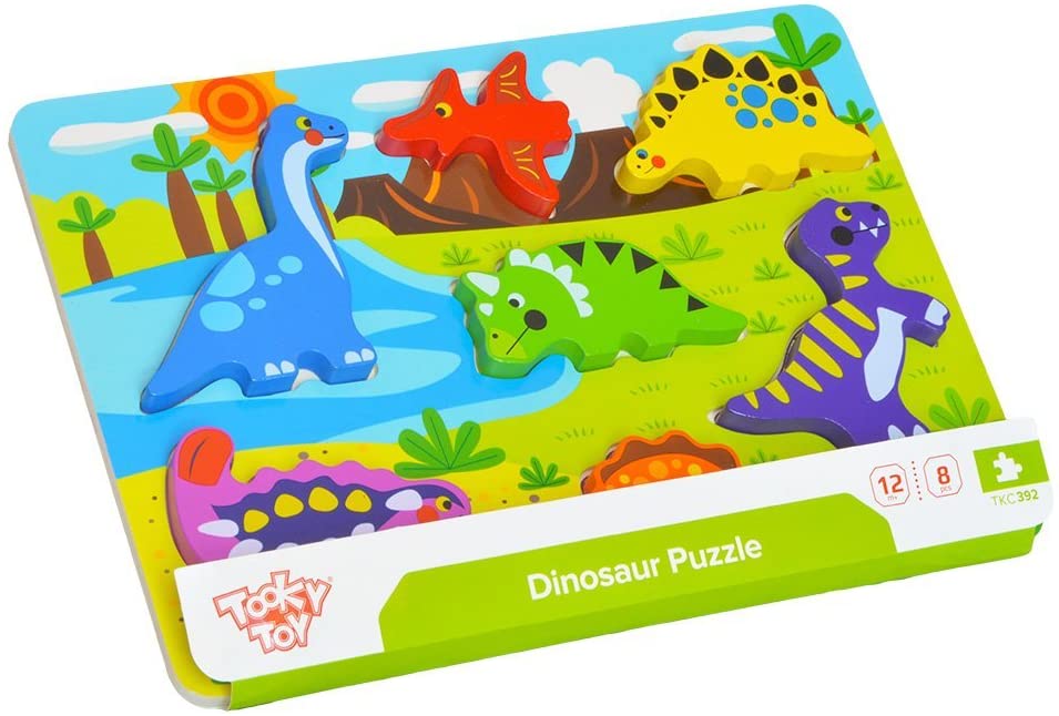 Tooky Toy TKC392 Houten dinosauruspuzzel Veelkleurig Veelkleurig