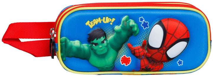 Spiderman Team-3D Double Pencil Case, Multicolour