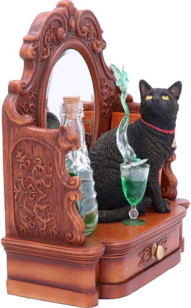 Nemesis Now B4955R0 Lisa Parker Absinthe Cat and Green Fairy Figurine, 21.5cm