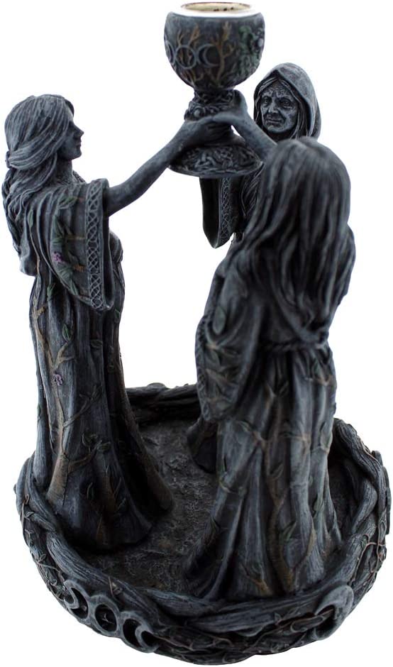 Nemesis Now Mother Maiden & Crone Backflow Incense Burner 18cm Black, Resin