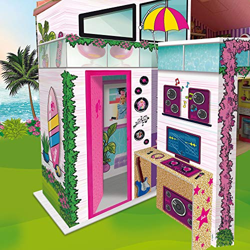 Barbie Dream House Pretend Play Doll House Two - Storey Holiday Villa, Arrange Furniture And Decorate - Malibu House With Doll